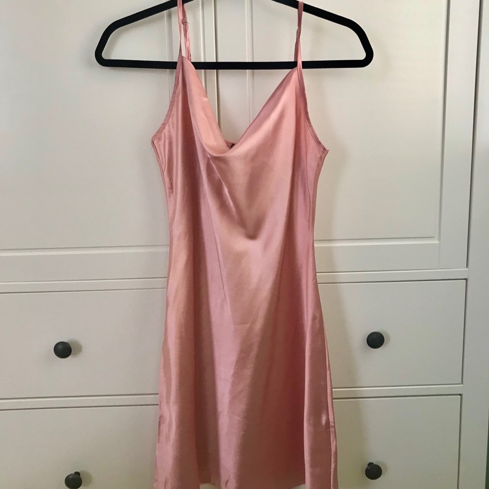 Pink Satin Cami Dress